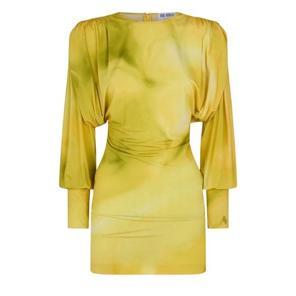 THE ATTICO QUINN MINI DRESS IN PALE YELLOW